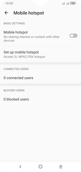 Press Set up mobile hotspot.
