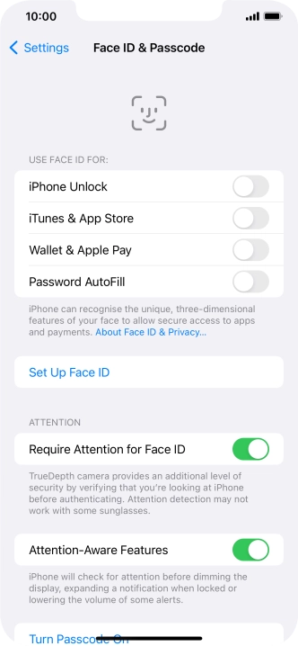 Press Set Up Face ID.
