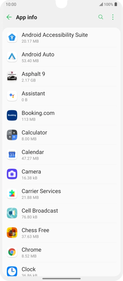 Press the required app.