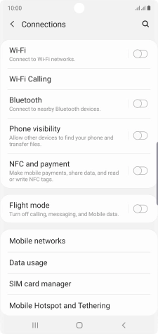 Press Mobile networks.