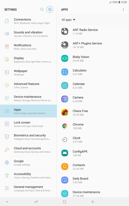 Press the required app.