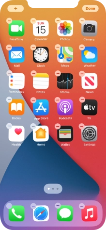 Press the home screen icon.