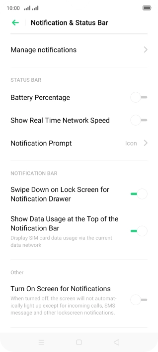 Press Manage notifications.