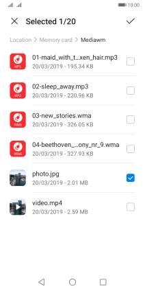 Press the confirm icon.