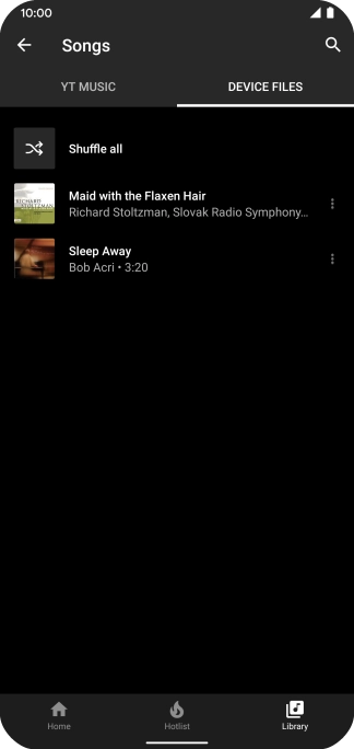 Press the required audio file.