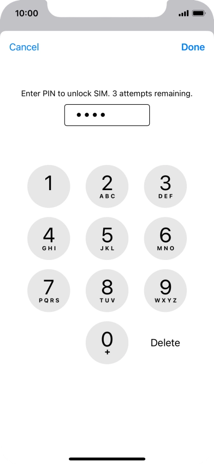 Key in your PIN and press Done.