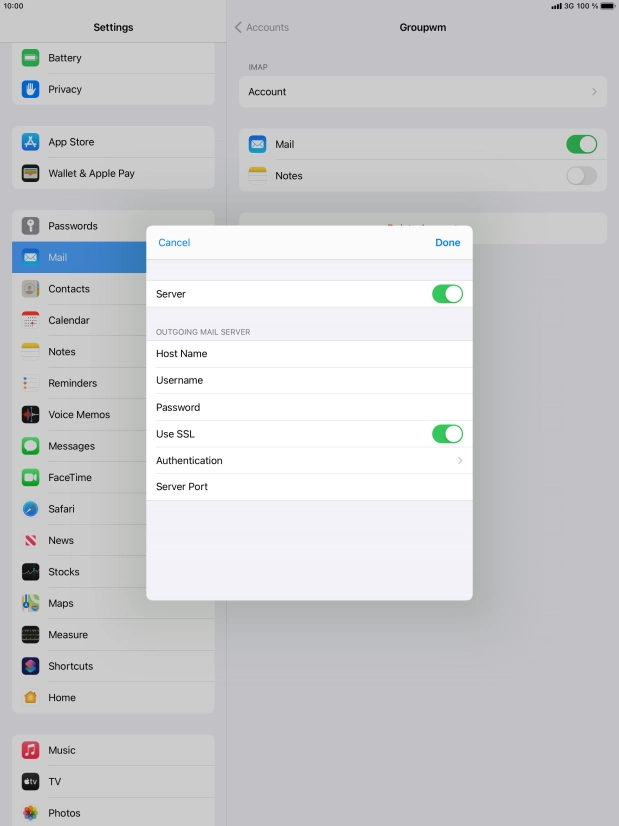 Press the indicator next to 