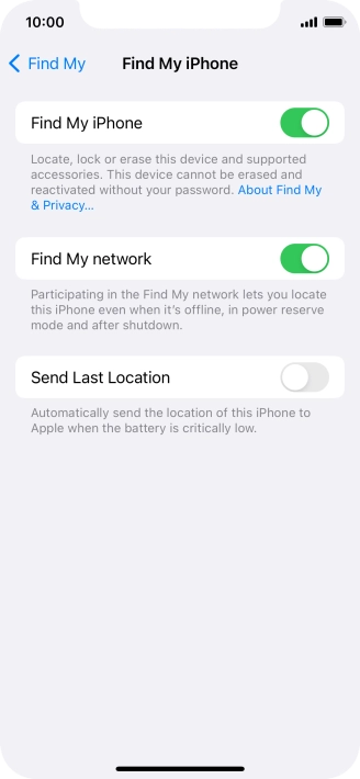 Press the indicator next to 