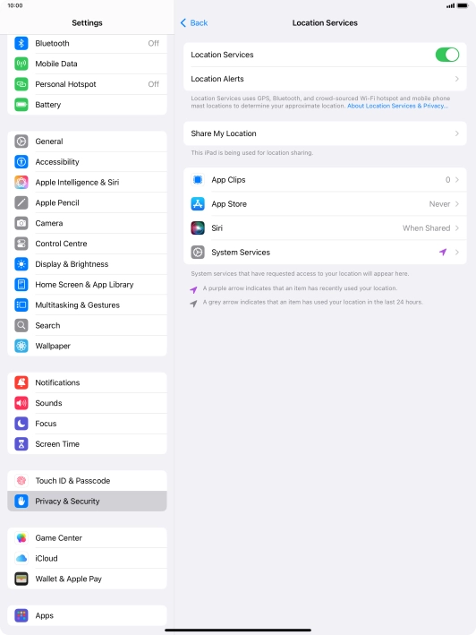 Press the required app. Press the required app.