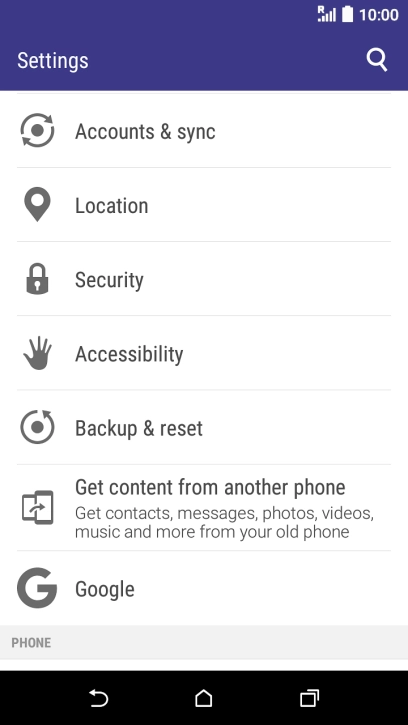 Press Backup & reset.