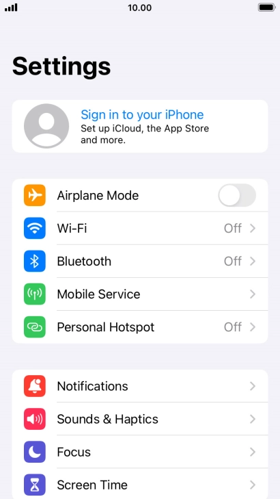 Press Sign in to your iPhone.