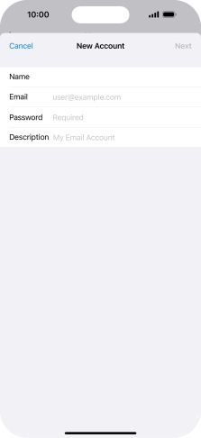 Press Email and key in your email address.