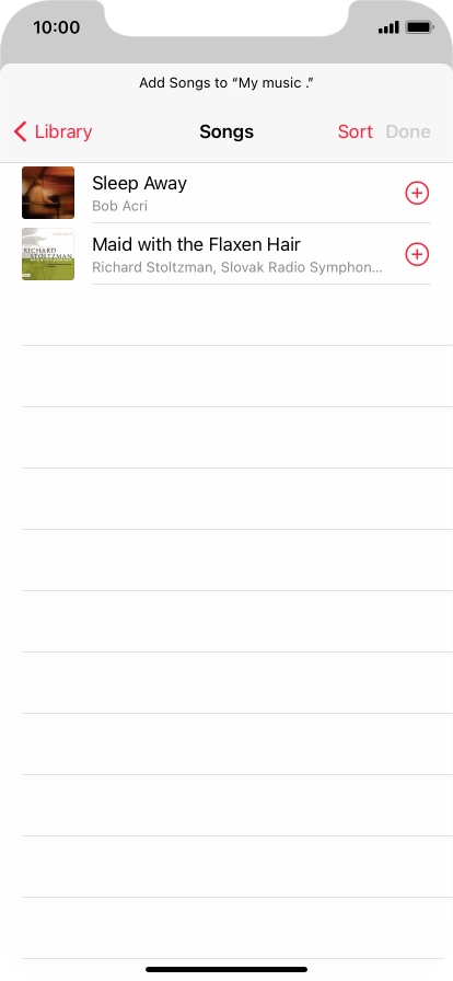 Go to the required category and press the required audio file.