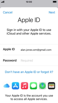 Press the field next to 