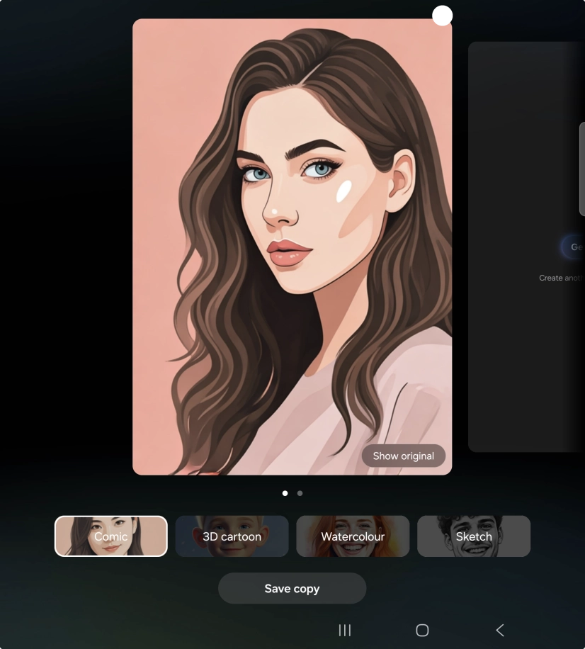 Press Save copy to save the generated photo suggestion.