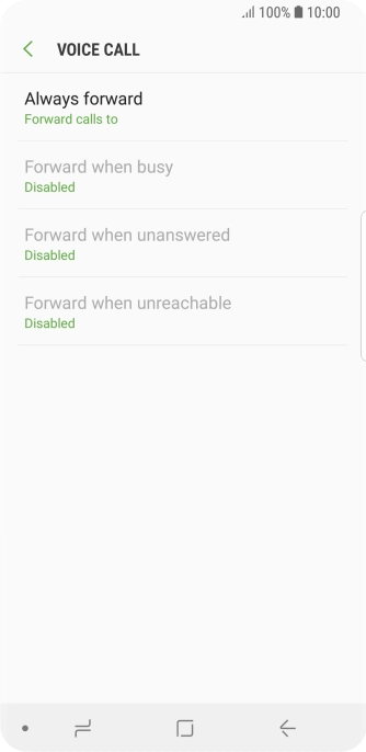 Press the required divert type.