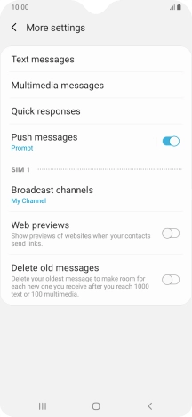 Press Text messages.