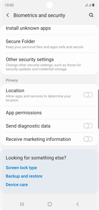 Press Other security settings.