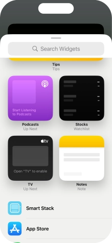 Press the required widget.