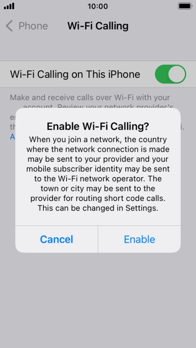 If you turn on the function, press Enable.