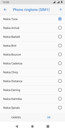 Press the add ring tone icon.