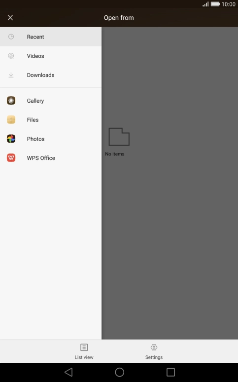 Press Gallery and go to the required folder.