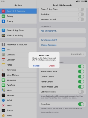 If you turn on the function, press Enable. If you turn on the function, press Enable.