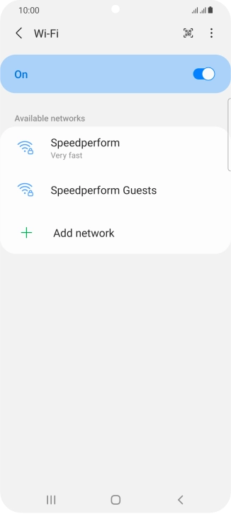 Press the required Wi-Fi network.