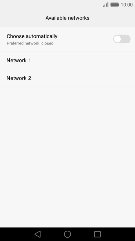 If you want to select a network automatically, press the indicator next to 
