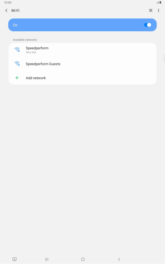 Press the required Wi-Fi network.