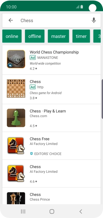 Press the required app.