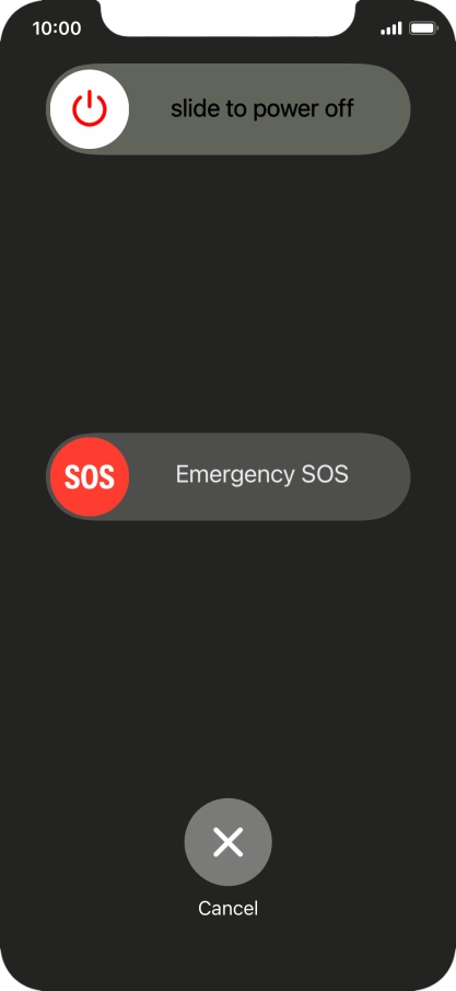 Press and drag the power off icon right.