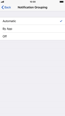 Press the required setting.