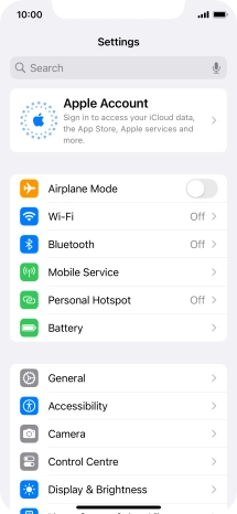 Press Apple Account.