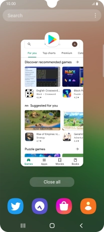 To end one running application, slide your finger upwards on the required application. To end one running application, slide your finger upwards on the required application.
