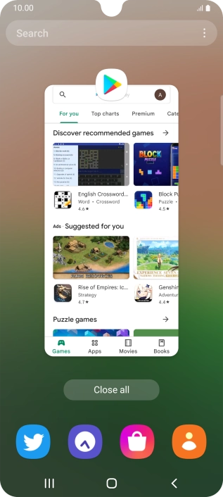 To end one running application, slide your finger upwards on the required application. To end one running application, slide your finger upwards on the required application.