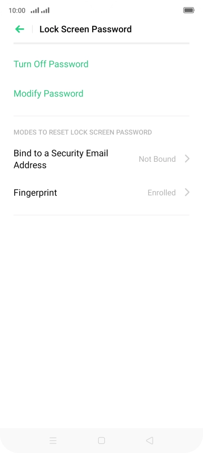Press Turn Off Password.