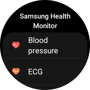 Press Blood pressure and follow the instructions on the screen to measure your blood pressure.