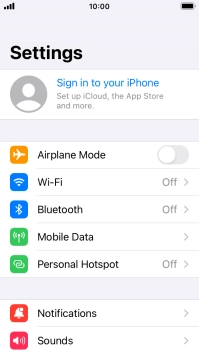 Press Sign in to your iPhone.