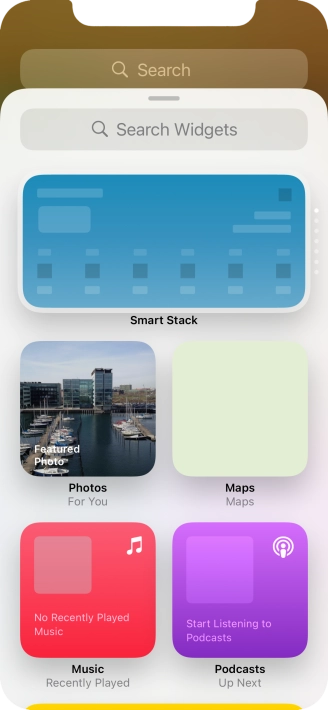 Press the required widget.