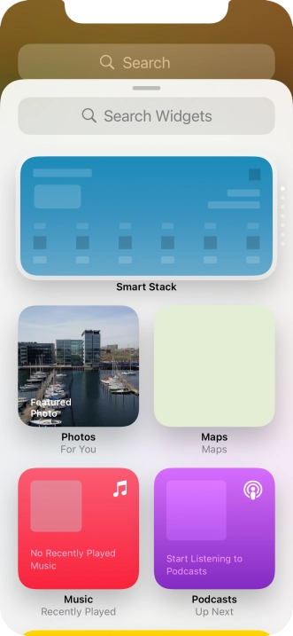 Press the required widget.