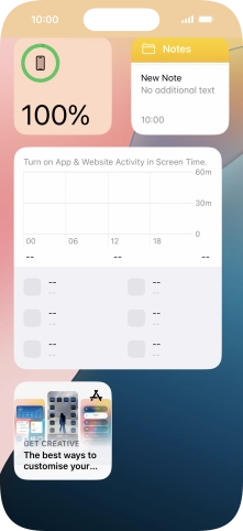 Press and hold the required widget until a pop-up menu is displayed.