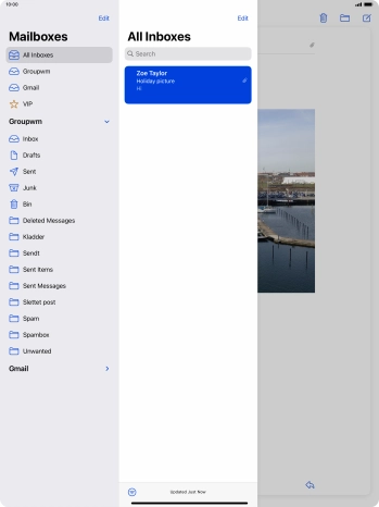 Press the required email account.