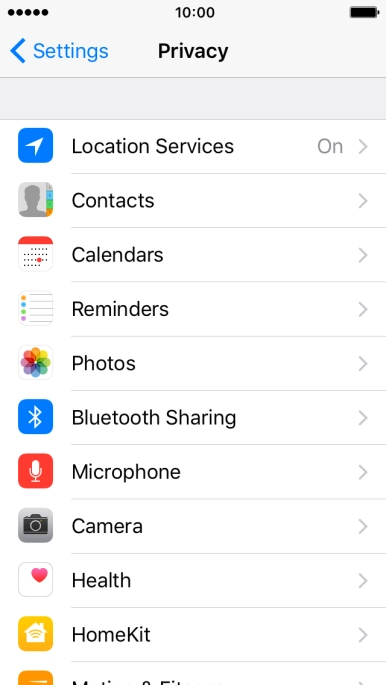 Press Location Services.