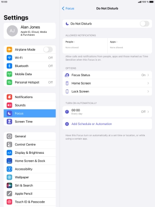 Press People and follow the instructions on the screen to select which contacts you would like to receive calls and notifications from when Do Not Disturb is turned on.