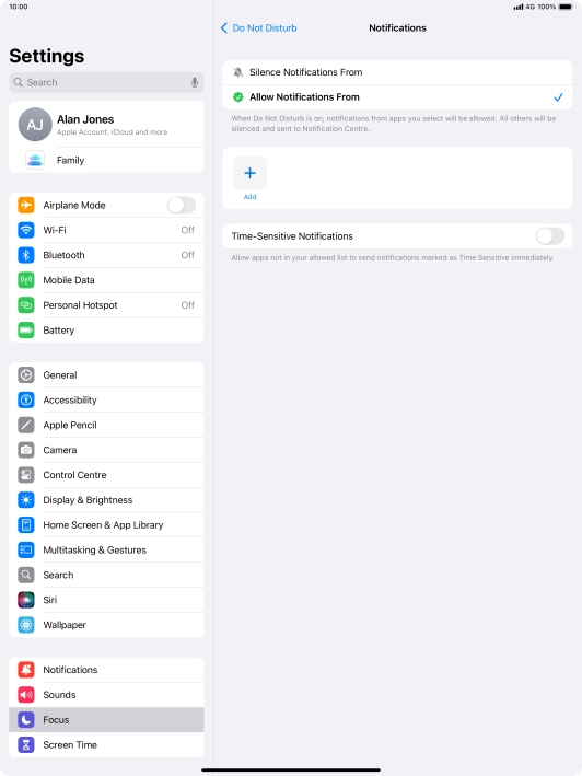 Press the indicator next to 