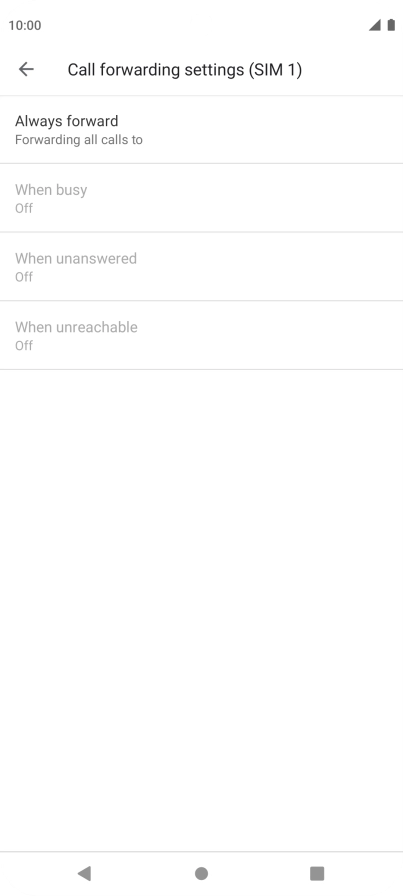 Press the required divert type.