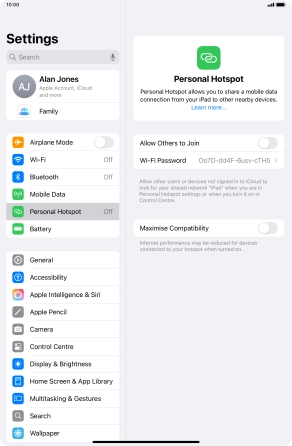 Press Wi-Fi Password and key in the required password.