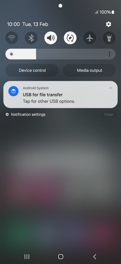 Press Tap for other USB options..