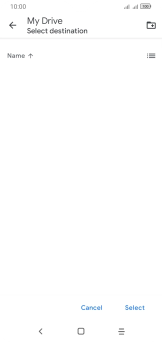 To create a new folder, press the new folder icon and follow the instructions on the screen to create a new folder.